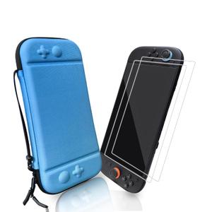 JIAMEIXING Carrying Case for Nintendo Switch 2 2025- Cute Shockproof Hard Case, Tempered Glass Screen Protector & Storage Box for Game Cards & Accessories (Blue)