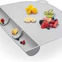 UpwardBaby Rectangular Silicone Toddler Placemat - Food-Catching Suction Table Mat, BPA-Free Baby-Led Weaning Supply, Easy-Clean Washable Mat, Gray