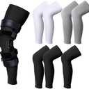 Sosation 8 Pcs Knee Brace Undersleeve Knee Sleeve for Under Brace Closed Patella Compression Breathable Leg Sleeves for Men Women Thigh Shin Support for Sports Protector(X-Large)