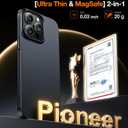TORRAS Magnetic Slim-Fit for iPhone 15 Pro Max Phone Case, Ultra-Thin 15 ProMax Case Compatible with MagSafe, Matte Hard PC Cover Protective Anti-Fingerprint Anti-Scratch 2023, Black