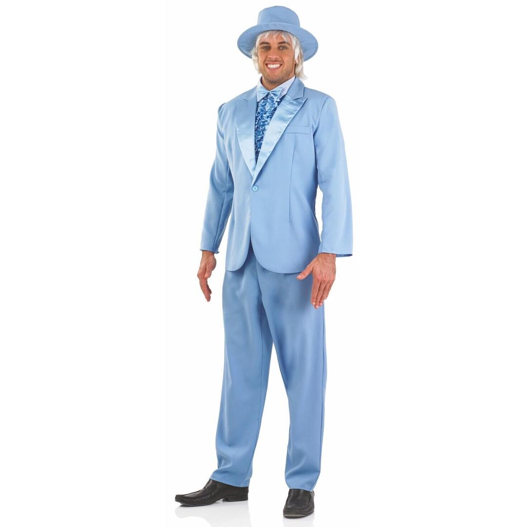 Mens Harry Comedy Costume M-XL Adult 90s Dumb & Dumber Blue Suit Halloween Prom,Size M
