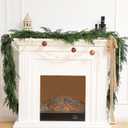 Jutom 1 Pcs 9 Feet Christmas Deluxe Norfolk Pine Garlands Realistic Norfolk Pine Faux Greenery Garlands for Holiday Mantle Table Indoor Outdoor Wedding Christmas Decor