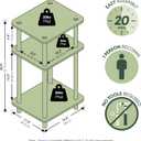 Furinno JUST Side Table, 3-Tier End Table, Open Shelves Night Stand, Bedside Table, Toolless Assembly, for Living Room, Bedroom, Bathroom, Americano