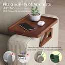 Couch Arm Tray,Bamboo Folding Sofa Tray,Sofa Armrest Tray Clip-On Couch Desk for Drinks,Snacks,Phone,Remote ControlBrown