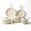 QuliMetal 5-Piece White Enameled Cast Iron Cookware Set, White 5PC-D