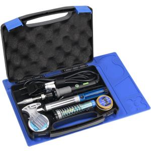 YIHUA 947-V Soldering Iron Kit with 3 LED Lights, Temperature Control, 5 Premium Solder Tips, Desoldering Pump, Indicator & ON/OFF Switch-60 Watts Soldering Iron, Solder Wire, Tip Cleaner, and more.