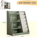 2-IN-1 Kids Bookshelf and Toy Storage Organizer for Baby and Toddle, Green, 31.5" L x 15.74" W x 35.43" H