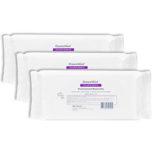 Dukal DawnMist Pre-Moistened Adult Washcloths, 9" x 13" – Soft, Disposable, Non-Sterile Wipes, 3 Pack (192 Total) – Hypoallergenic & Gentle for Personal Hygiene or Caregiving