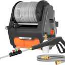 Giraffe Tools Grandfalls Pressure Washer, Max 2900 PSI, 2.2 GPM Electric Wall Mounted Power Washer with 100ft Retractable Hose, Foam Cannon, 4-Nozzles for Car/Driveways/Patios