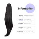 ponytail extension,24" claw clip hair extensions ponytail Long straight Hair Extension Natural Looking Synthetic Hairpiece for Women Natural Black