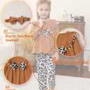 mksodopy Toddler Girl Clothes Girl Fall Winter outfits Cotton Long Sleeves Ruffle Top Pants Little Girl Clothing Set (4-5T, Brown)