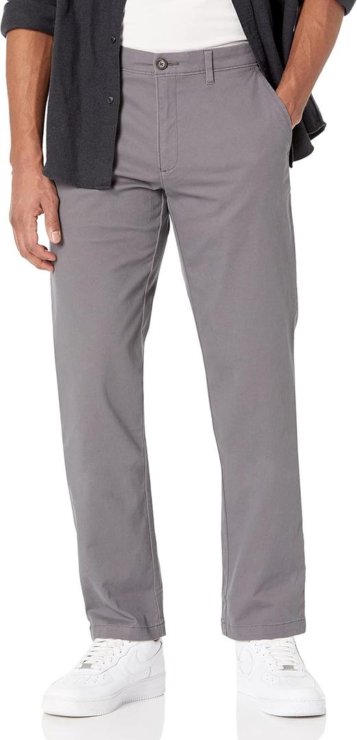 Amazon Essentials Men's Straight-Fit Casual Stretch Chino Pant (29W x 29L, Charcoal)