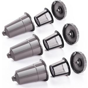 for Keurig My K-Cup Reusable Coffee Filter, Brew Coffee or Tea, Fits K10 K15 K40/45 K55 K60/65 K70/75/79 Series with Sustainable Coffee Accessories, Gray 3 Pack