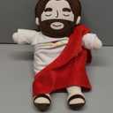 Jesus Plush Breathing with Glow&Songs, Soothing Jesus Stuffed Doll Heart of Jesus Toy Savior Doll for Church Sunday School Religious Easter Gift for Kids (Red)