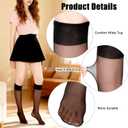 Yolev 4 Pairs Sheer Knee High Stockings for Womenblack Nylon Knee High Socks with Reinforced Toe (One Size)