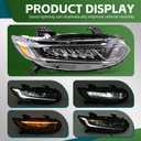Right Headlight Assembly Compatible with Accord 2018 2019 2020