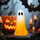 3 x Halloween Figurines Ghost Decor, Resin Statue Halloween Ghost Decorations, Cute Small Cute Ghost Figurine for Table Shelf Display, Decoration Indoor (Yellow)