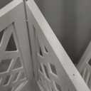 CutOut Design 16" Short Dog Gate for Small Dogs, Foldable Retractable Puppy Gate Indoor  Freestanding Lightweight Pet Barrier for Doorways, Stairs, Hallways (Extends to 41", White)