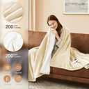Homemate Electric Heated Blanket Twin Size - 62"x84" Heating Blanket Twin Size 1/2/4/6/8 Hours Auto-Off 10 Heat Level Over-Heat Protection Flannel Sherpa ETL Certification