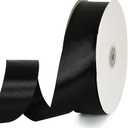 TONIFUL 1-1/2 Inch (40mm) x 100 Yards Black Wide Satin Ribbon Solid Fabric Ribbon for Gift Wrapping Chair Sash Valentine's Day Wedding Birthday Party Decoration Hair Floral Craft Sewing (1.5 in x 100 yds)