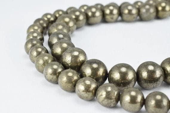 Pyrite Round Natural Gemstone Beads 6mm/8mm/10mm Natural healing stone, Beads,Pyrite Beads