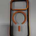 Metal Magnetic Case for iPhone 17 Pro[Compatible with MagSafe] Slim Aluminum Bumper with Anti-Scratch Lining, Original Metal Texture Military-Grade (Transparent Orange, for iphone17Pro)