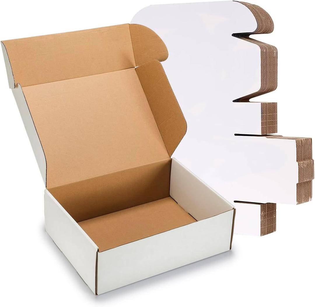 12x9x4 inches Shipping Boxes 20 Pack,TUKYLIL White Corrugated Cardboard Box,Mailer carton for Packaging Small Business,Gifts,Craft,Jewelry,daily supplies
