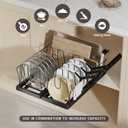 Magheo Pots and Pans Organizer Under Cabinet, 22" Deep Expandable Pull Out Pot Lid Organizer and Storage with 10 Adjustable Dividers No Drill Pot and Pan Holder Rack with Handle Bracket(1 Pack,Black)