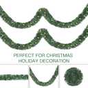 Christmas Green Garland Xmas Tree Decorations Pre-lit Christmas Twist Garland Ceiling Hanging Decorations for New Year Party Birthday Holiday Indoor Outdoor Supplies (Warm White, 14.7Ft)