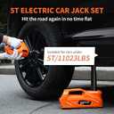 Electric Car Jack 5 Ton - 11023 LBS Floor Jack Lift, Included Impact Wrench, Garage Repair Car Tires Change for SUV MPV Sedan Truck (Orange)