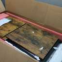 Adjustable Kitchen Bakers Rack with Power Outlet,4-Tier Microwave Stand Kitchen Cart,Mini Fridge Stand with Storage,Bar Cabinet,Suitable for Office,Coffee Bar,Living Room,Patio,Rustic Brown