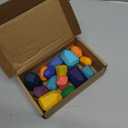 Cllayees 16 Pcs Wooden Stacking Blocks Rocks Building Toys, Colored Solid Wood Stones Pre-School Educational Games Creative Toys for Kids Toddlers