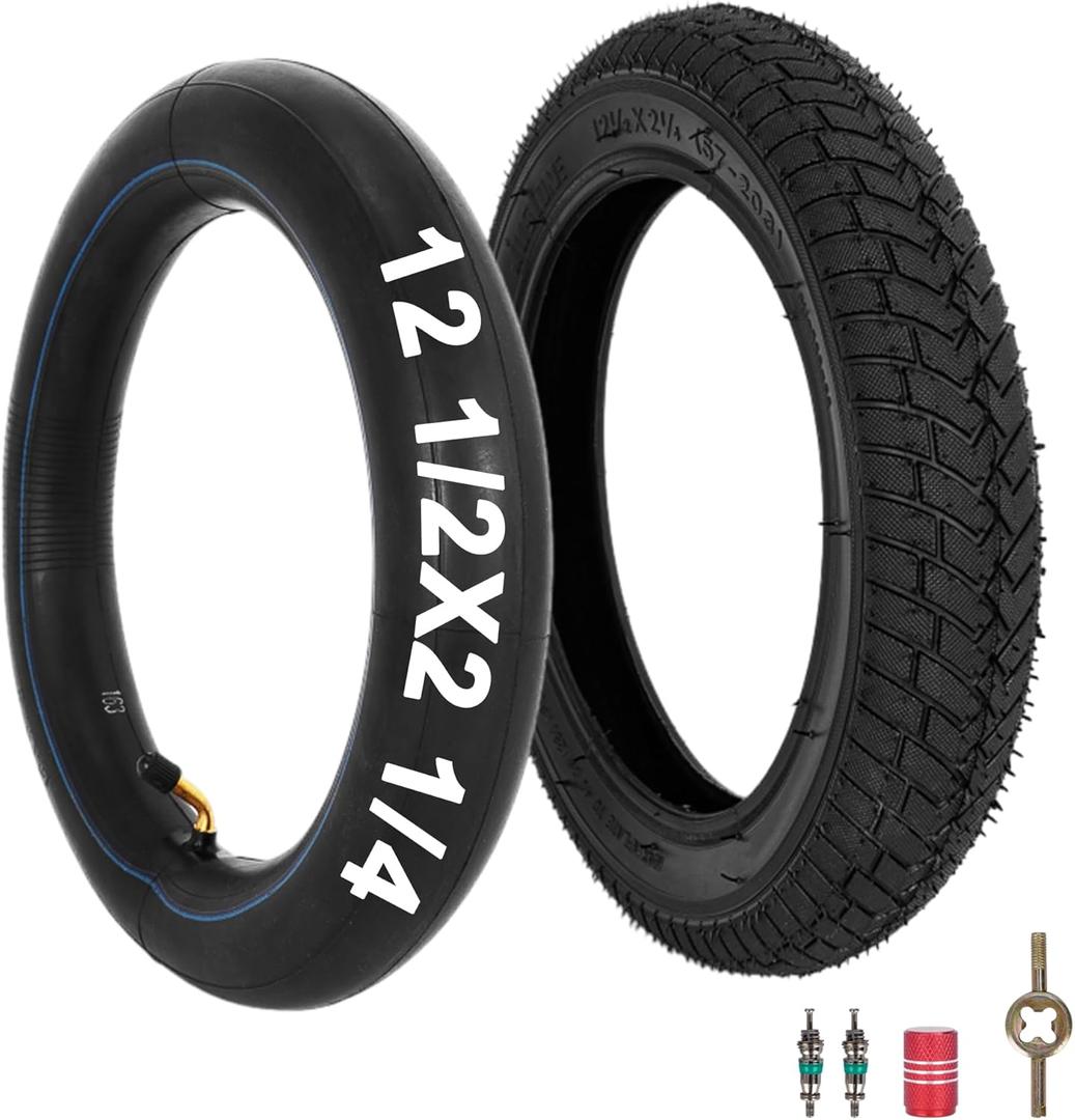 12.5x2.25 12-1/2x2 1/4 Tire and Inner Tube Set for Scooter Electric bike, 57-203 Tire Compatible with Jetson E-Bike Pocket Mod Currie eZip Schwinn