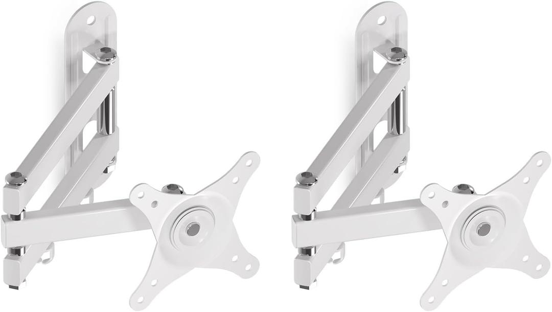 Suptek TV Wall Mount Swivel Tilt Rotation Full Motion Adjustable Articulating for Most 15-32 inch LED, LCD Monitor Wall Mount VESA 75,100, White, 2 Packs (MA2720W-2) (15-32-2pcs)