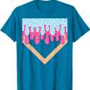 Baseball Drip Boys Home Plate Ice Cream Sport Players & Fans T-Shirt, Size M youth.
