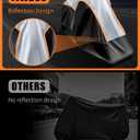 Full Enclosed Motorcycle Cover Waterproof Outdoor/Indoor Storage Waterproof Motorcycle Cover Heavy Duty with Reflective Strips Fits Scooter/Touring Motorcycles Length up to 108"Black+Sliver