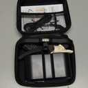 Magnifying Glass with Light, Rechargeable Magnifying Glasses 1.5X-5X Lenses, Magnify Glasses for Close Work with Carry Case, Magnifier Headset Headband Magnifier for Craft Hobby Cross Stitch (Black)