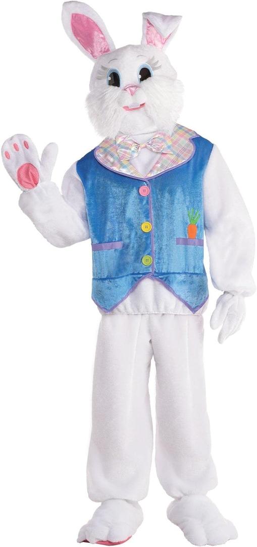 Amscan White Easter Bunny Costume - Includes: Headpiece, Shirt, Pants, 2 Shoe Covers & 2 Gloves (1 Set) | Perfect For Festive Celebrations & Memorable Photo Ops