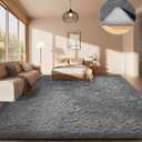 Ophanie Area Rugs for Bedroom, Upgrade Non-Slip Grey Fluffy Soft Shag Carpet, Indoor Floor Gray 4x6 Fuzzy Shaggy Living Room Plush Rug for Kids Home Dorm Decor Aesthetic