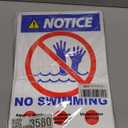 TQYC No swimming sign, NOTICE sign, 3525cm, rust-proof aluminum, two pieces, Set of 6