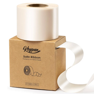 ITIsparkle 11/2" Inch Double Faced Satin Ribbon 25 Yards-Roll Set for Gift Wrapping Party Favor Hair Braids Hair Bow Baby Shower Decoration Floral Arrangement Craft Supplies, Ivory