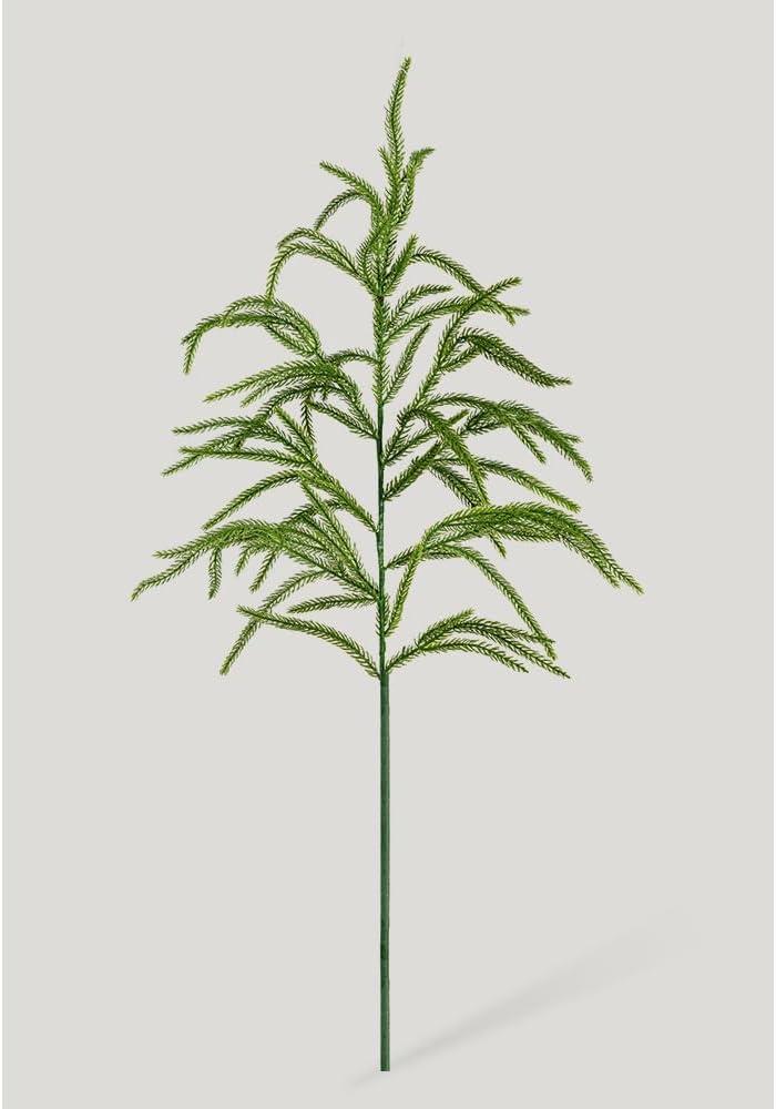 Melorca&Guilla Norfolk Pine Stems,6Pcs 36inch Large Artificial Pine Branches for Vase,Real Touch Christmas Faux Pine Branches for Decorating Indoor Outdoor Home Dcor (6, Large Norfolk Pine Stems)