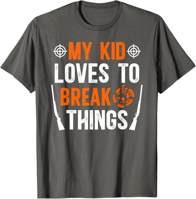 My Kid Trap Shooting Mom Of A Trap Shooter Mother T-Shirt (Small, Black)