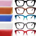Retro Oversized Reading Glasses for Women, Blue Light Blocking Ladies Computer Readers Spring Hinge Square Frame