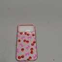 for iPhone 17 Pro Max Case Cute Ribbon Bow Cherry Aesthetic Pattern Case for Women Girls, Girly Trendy Glossy Slim Shockproof Protective Bumper Cover, Cherries Bows/Pink