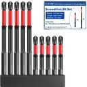 FPH2 Impact Screwdriver Bit Set - S2 Steel 65mm & 110mm Slotted Heads 1/4 Inch Hex Shank, Cross Slot Screw Driver Drill Bits, FPH2 Bits with Magnetic for Electricians (10pcs)