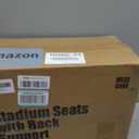 Stadium Seats for Bleachers with Back Support, Bleacher Chairs with Backs and Cushion Wide, Portable Folding Seats with Magnetic Bottom Strips, Includes Shoulder Strap - Black (2, Black) 