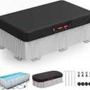 7x13Ft Rectangular Pool Cover for Above Ground Pools, Solar Cover for Above Ground Pools with Accessories, Winter Cover Ideal for Waterproof and Dustproof (Black)