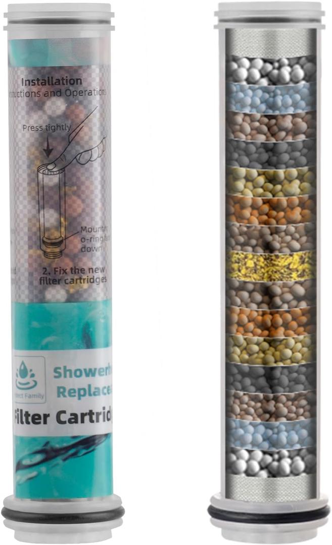 Hibbent Pack of 2 Replacement Shower Filters Fit Hibbent 10-spray Handheld Shower Head, 20 Stage Showerhead Filter for Hard Water, High Output Shower Filter