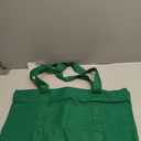 TOPDesign 1-Pack Canvas Tote Bag with an External Pocket, Reusable Grocery Shopping Bag, Top Zipper Closure, Daily Essentials (Green)